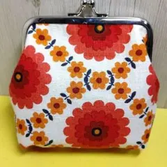 ※ レトロ 花柄 ※ がま口 ポーチ ハンドメイド