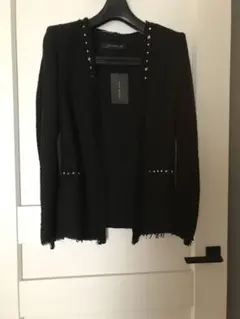 月末セールZARA スタッズツィードジャケット黒新品未使用S