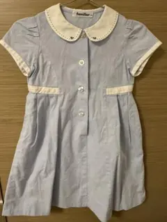 familiar 水色 襟付き半袖ワンピース