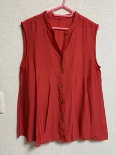 green label relaxing フレア ノースリーブ ブラウス