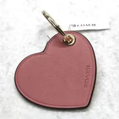 新品・COACH コーチ ハート型 レザー チャーム キーリング キーフォルダー