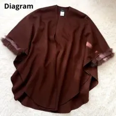 ダイアグラム　diagram フォックスファー　ウールリバーポンチョ　ブラウン