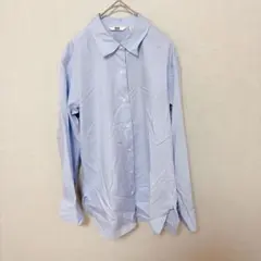 ユニクロ レディース コットンシャツ ブルー Ｍ【0112】