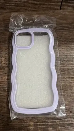 iPhoneケース 波型 クリアケース パープル iPhone 13