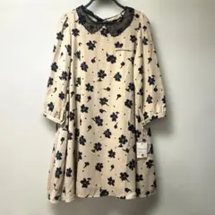 THE enporium花柄 七分袖 Aラインワンピース Lサイズ