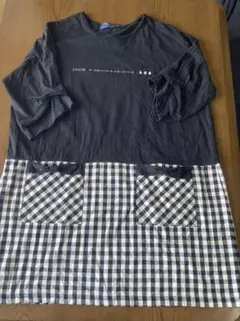 DSClub　ドラッグストアーズ　チェニック 黒とチェック 大きいサイズ XL