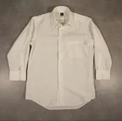 90s イヴサンローラン ヴィンテージ 光沢ストライプ白ドレスシャツ