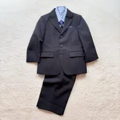 オリバーハウス/130A/黒/ストライプ/スーツセット/シャツ＆ネクタイ付き