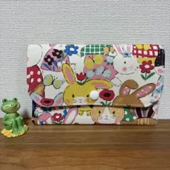 マルチケース（お薬手帳・通帳サイズ）　うさぎ柄　きなり／192