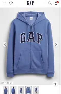 リラックス GAPロゴ ジップアップパーカー(ユニセックス)XS
