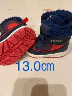 【13.0㎝】IFME ネイビー/レッド スノーブーツ　13㎝
