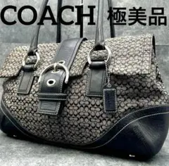 極美品 コーチ ソーホー ワンショルダー ハンドバッグ レザー シグネチャー