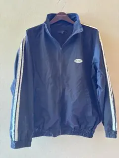 【古着MIX】サイドライン トラックジャケット ナイロン ブラック M