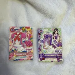 アイカツカード 紫吹蘭 星宮いちご パープルトルテコーデ ピンクトルテコーデ