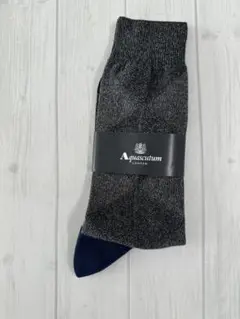 Aquascutum グレー・ネイビー ソックス 25-27cm