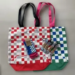 IKEA チェック柄トートバッグ 【日本未発売】4点セット