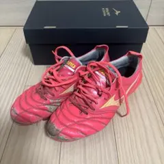 ミズノ モレリア NEO 4 JAPAN フェアリーコーラル×ボルト25.5cm