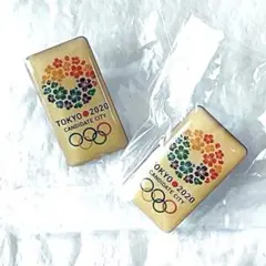 東京2020オリンピック招致ピンバッジ/缶バッジ 3点 東京2020オリンピック 招致ピンバッジ A149 - 骨董、古民具