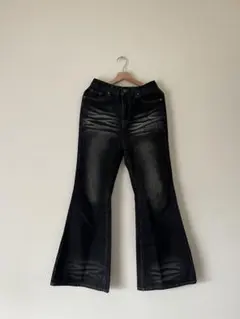 y2k archive グランジ　デニムフレアパンツ　ベルボトム　ブーツカット
