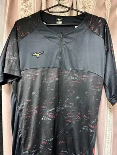 Mizuno 半袖シャツ 黒 赤