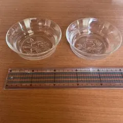 花柄 ガラス小鉢2個セット