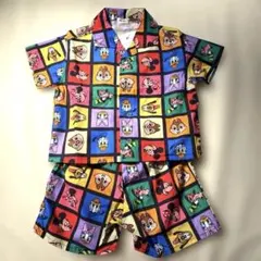 キッズ　ミッキー　フレンズ　ディズニー　総柄　セットアップ　100cm