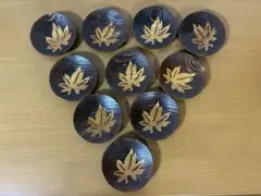 菓子皿　楓　漆器　手作り品　１０枚セットまとめ売り