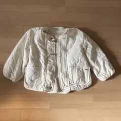 Petit main プティマイン　キッズ ホワイト キルティングコート　ベスト