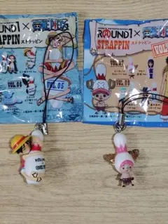 ROUND1ストラッピン　ONE PIECE２種(ルフィ・チョッパー)