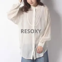 RESOXY バンドカラー シアーシャツ アイボリー