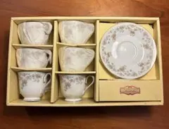 【最終値下げ】ノリタケ カップ＆ソーサー 6客セット 金彩 小花柄 箱付き