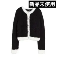 ブークレニットカーディガン バイカラー