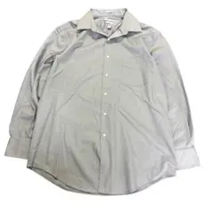 無地長袖シャツ　VANHEUSEN インポート　グレー　古着8Ba