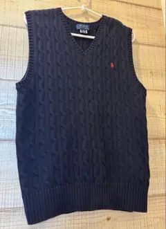 Polo by Ralph Lauren ケーブルニットベスト ネイビー