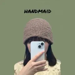 ハンドメイド　ニット帽　ビーニー