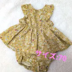 花柄　黄色　夏　 セットアップ　サイズ70
