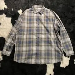 ポリエステルレーヨン Check Shirt チェックシャツ　古着