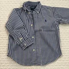 Ralph Lauren 24M 長袖シャツ ネイビーとホワイトのストライプ