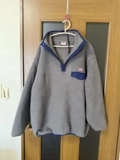 メ*ン様 スライド グレー ハーフジップ フリースジャケット