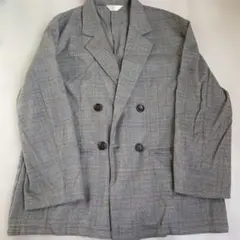 グレー チェック柄 テーラードジャケット