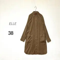 【ELLE】フェイクスエード シャツワンピース チュニック 体型カバー 重ね着
