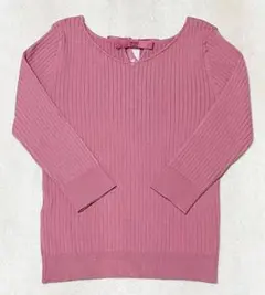 新品　リランドチュール　リブニット ピンク　7部丈 M