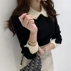 【即日発送】DHOLIC 指原莉乃YouTube着用 襟付きトップス ニット