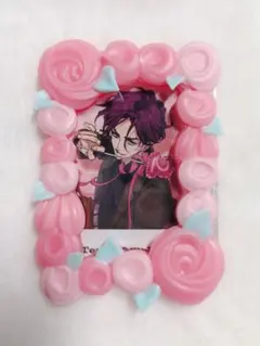 B8 硬質ケースデコ レジン 推し活 バラ 薔薇柄 赤系 ピンク系