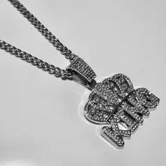 HIPHOP　BIGロゴネックレス　KING　シルバー