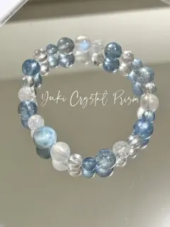 アクアマリン×ラリマー×ブルームーンストーン× クリアクォーツ天然石ブレスレット