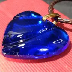 ☆美品・Baccarat バカラ ハート型ペンダント ブルー ハートネックレス☆