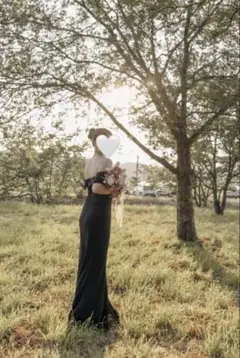 黒ドレス　ウエディング　前撮り　マーメイドドレス