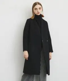 UNITEDTOKYO　エクストラウールVネックコート　ノーカラーコート　1　黒