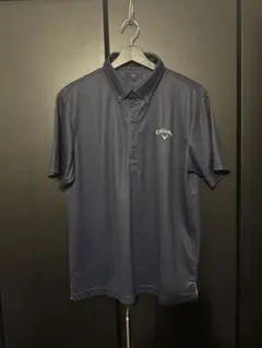 Callaway ネイビー ドット柄 ポロシャツ LL